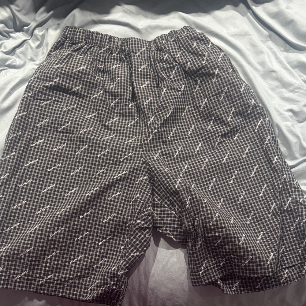 Balenciaga Black and White Grid Pattern Garment